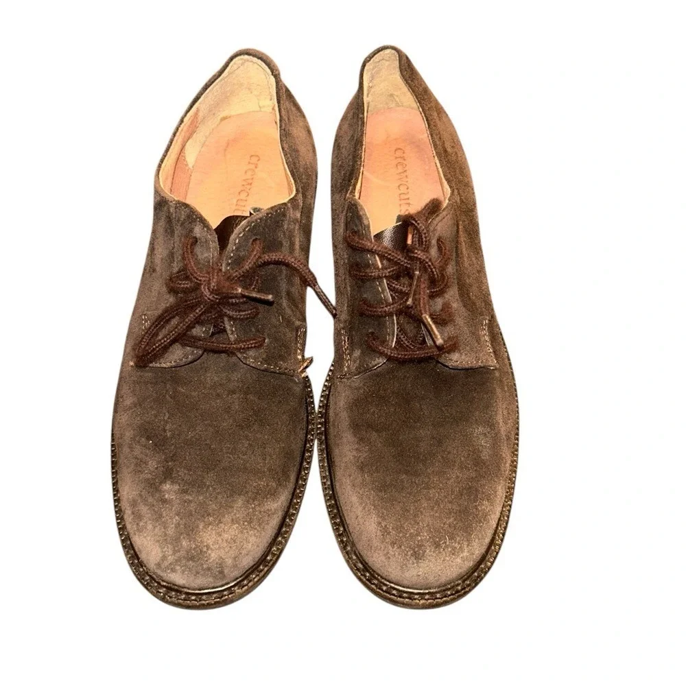 Crewcuts Brown Suede Lace Up‎ Derby Shoes Kids Size K3